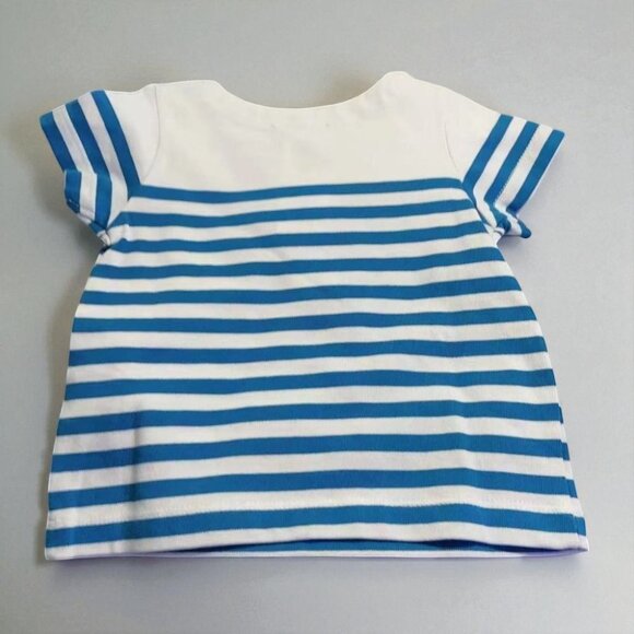NWT Jacadi 100% Cotton Short Sleeve Blue Stripe - Picture 5 of 7